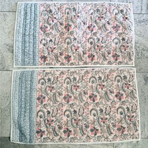 2 KING SIZE Quilted Puffy Pillow Shams Studio D Anthropologie Boho Style EXC